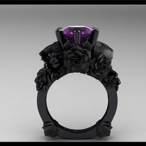 Amazing black gold and Rhodium ring